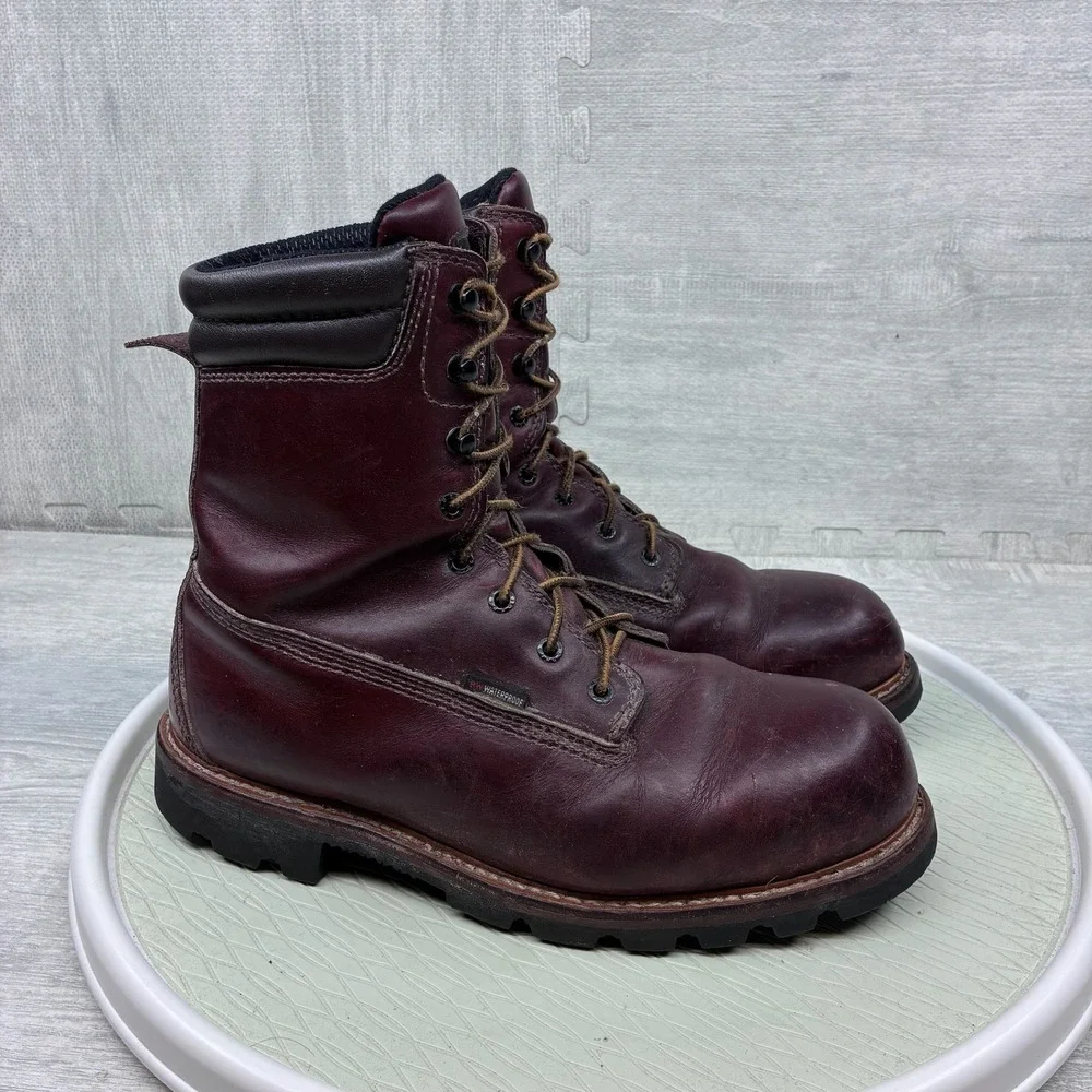 Red Wing 1201 Logger Boots Mens 10 EE Oxblood Leather Waterproof Vibram Work